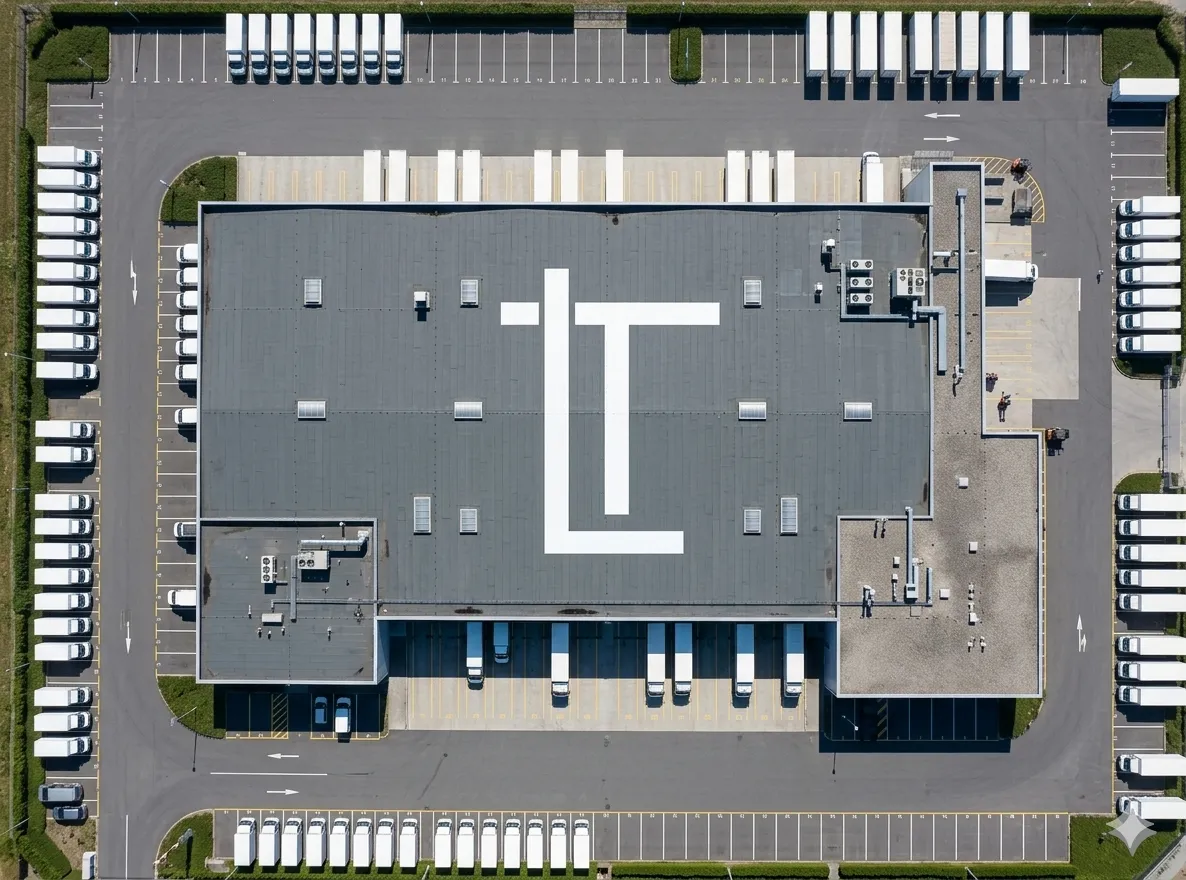 Tind Logistics lagerfasiliteter sett fra luften