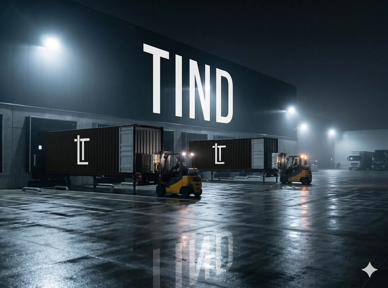 Tind Logistics lager i aktivitet om kvelden